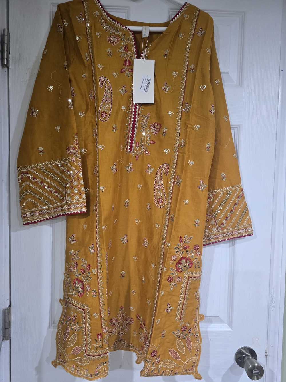 Mustard Embroidered Women's Pakistani /indian  Suit.